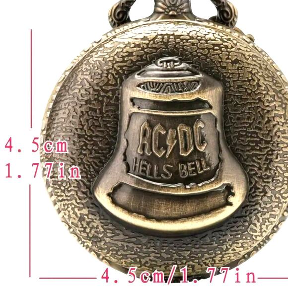 AC/DC Pocket Watch Hells Bell 80's Men's Birthday Christmas Valentines Gift NEW